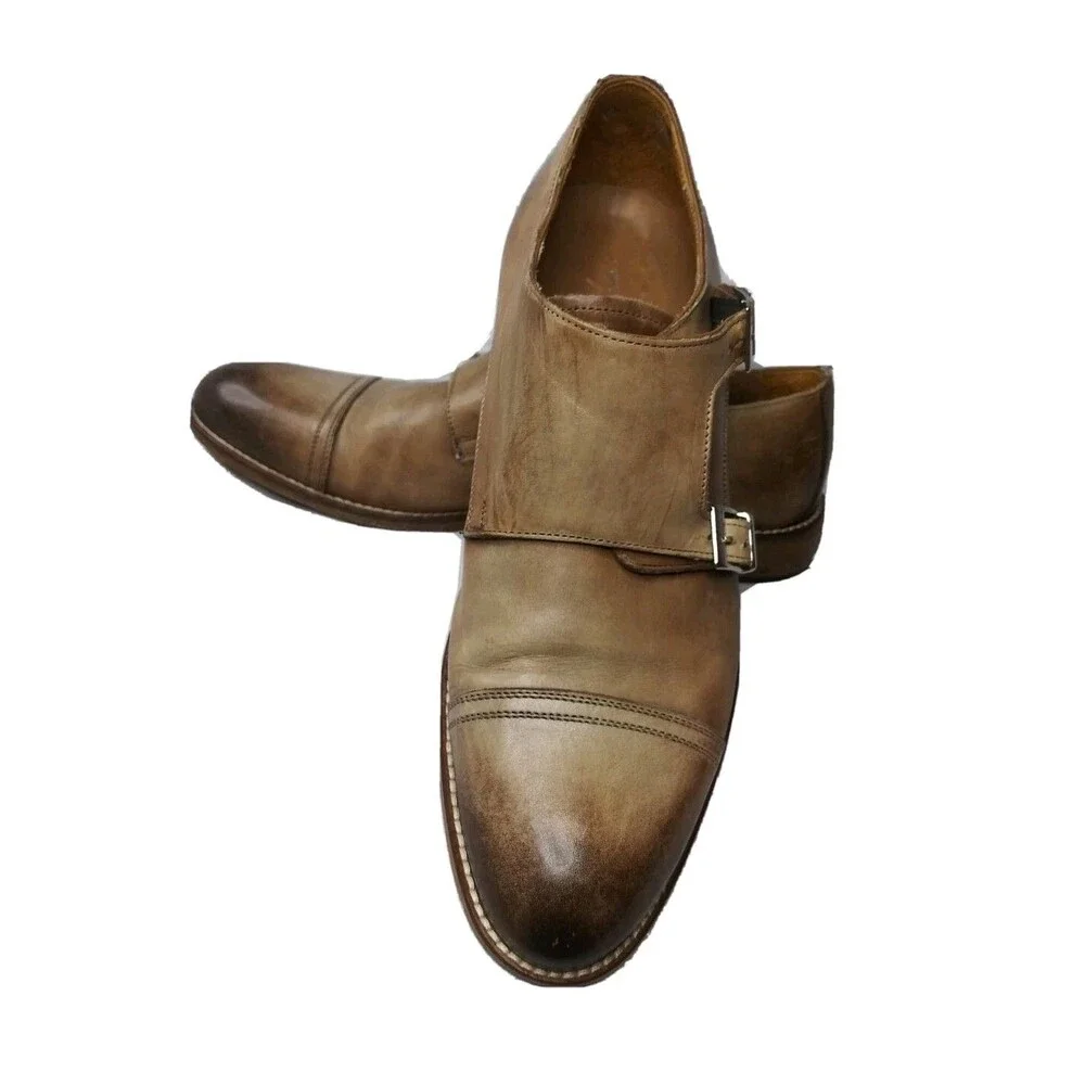 Wall + Water Captoe Double Monk Strap  Shoes Men's Size 9.5 Made In Italy